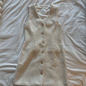 Abercrombie & Fitch Cream Textured Dress